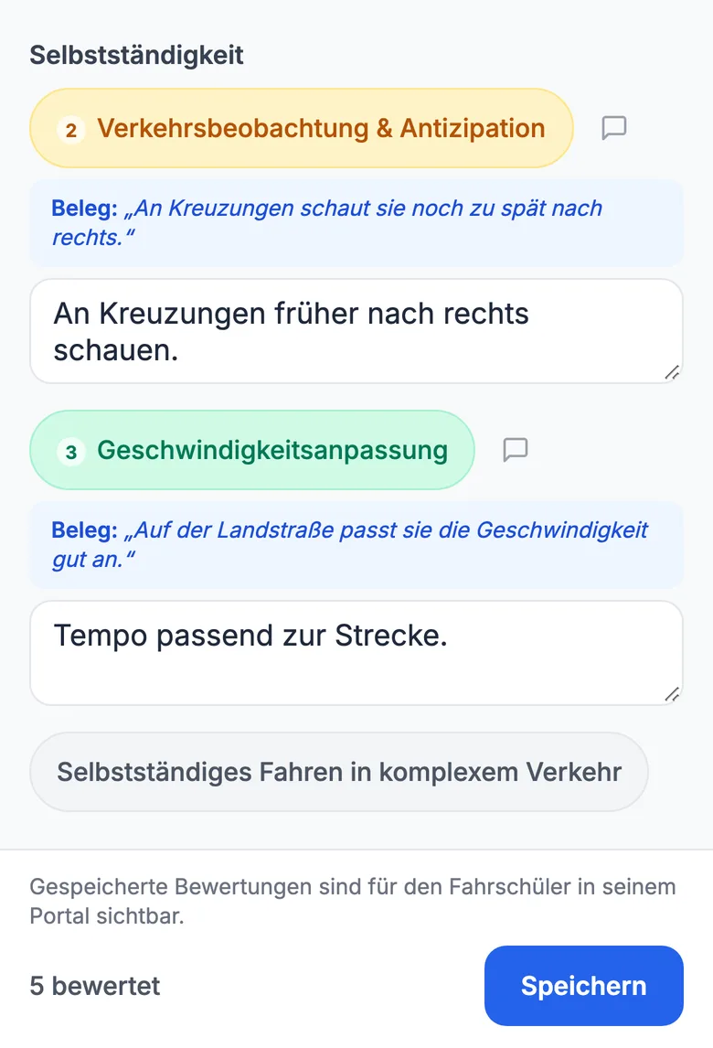Erfassen-Ansicht auf dem Handy: der Vorschlag aus einer Sprachnotiz, noch nicht gespeichert, mit dem Knopf zum Bestätigen